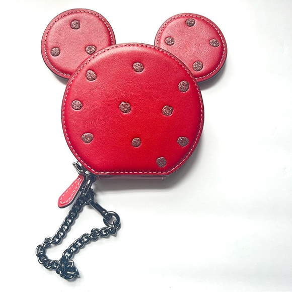 Coach Mickey Mouse Disney leather coin pouch wallet limited edition - Picture 2 of 5